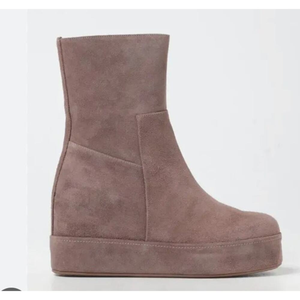 Paloma Barcelo Platform Mid Calf Boots Calfskin Suede Size 40 Womens 9-9.5